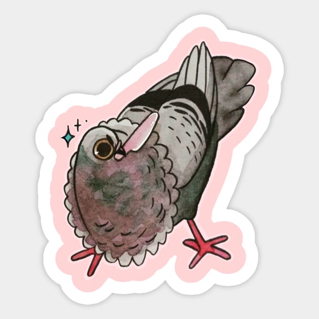 Knife Pigeon Sticker by ProfessorBees